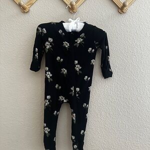 Kyte Baby Black Floral Kids Footie